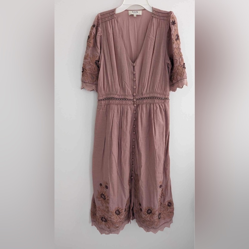 Sea New York Greta Embroidered Floral Dress